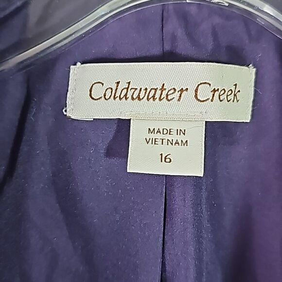 Jacket by Coldwater Creek Wool Blend Purple Button Frt Fully Lined Size 16 Plus - Picture 2 of 6